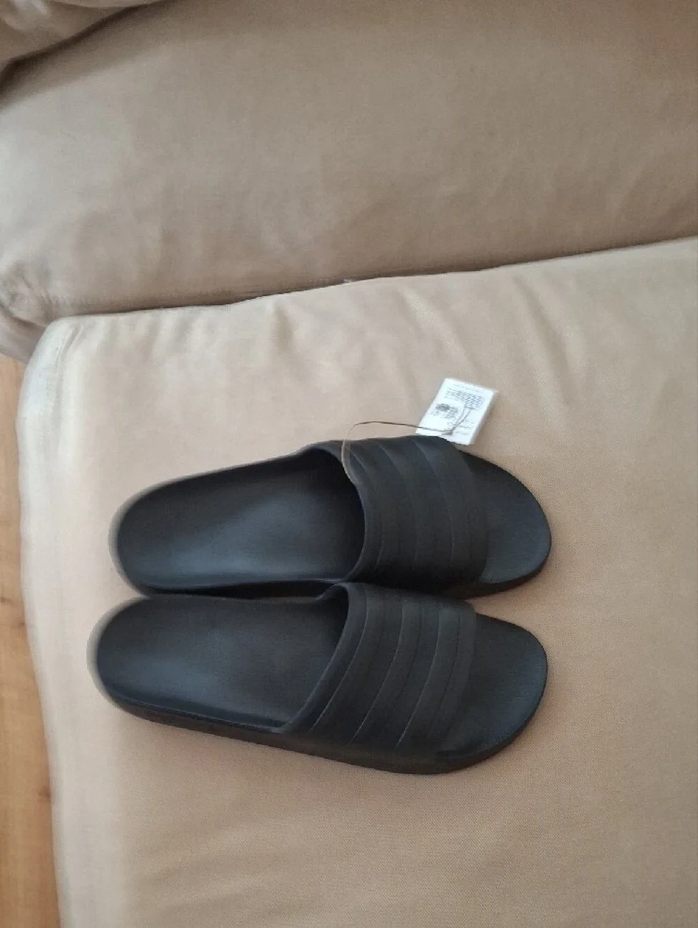 adidas Mens Adilette Aqua Slide in Black and White